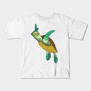 Turtle at Diving with Snorkel Kids T-Shirt